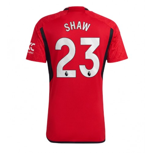 Moški Nogometni dresi Manchester United Luke Shaw #23 Domači 2023-24 Kratek Rokav